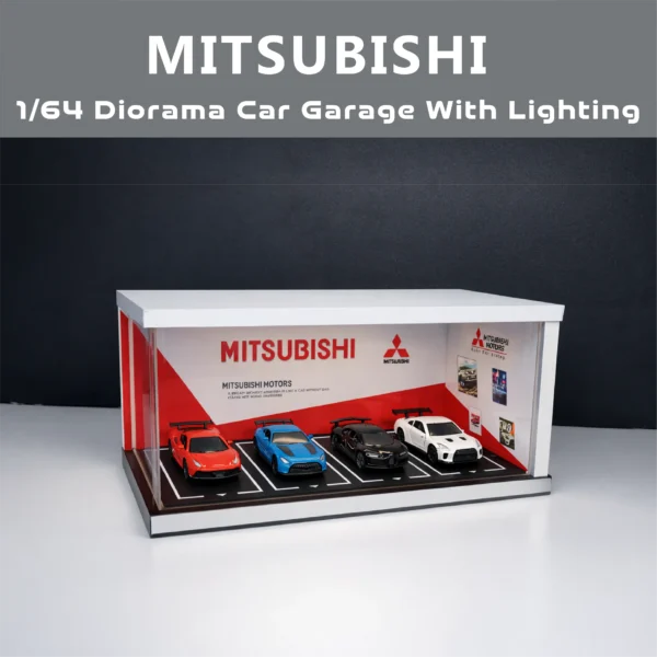 Mitsubishi Diorama Car Garage – Premium Display Setup for Diecast With Tri-Color Lighting