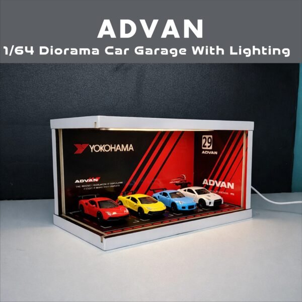 Diorama Car Garage – Premium Display Setup for Diecast With Tri-Color Lighting