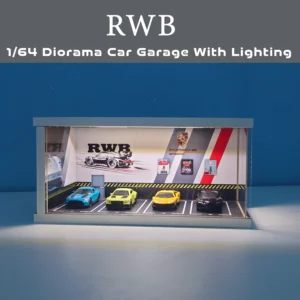 RBW Diorama Car Garage – Premium Display Setup for Diecast With Tri-Color Lighting