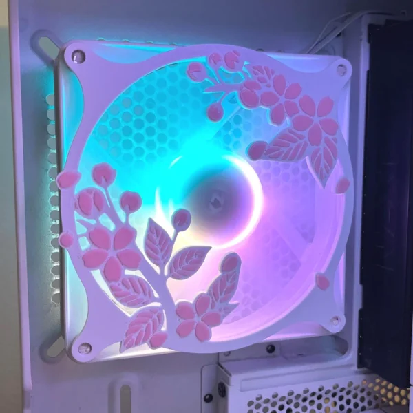 Sakura Flower on a Branch - PC Fan Shroud/ Grill /Cover - 120mm, 140 mm - Two Colors