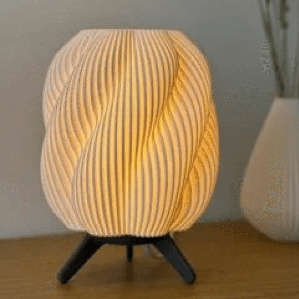 The Striped Swirl  Elegant Bedside Lamp