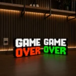 GAME OVER 3D Logo Lamp – App Controlled RGB LED Sign
