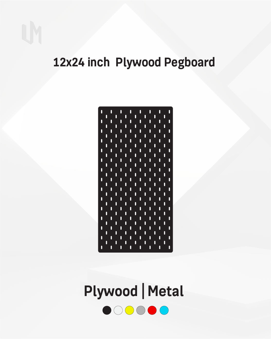 Artboard 1 copy 10 12x24– Inch Premium Modular Wall Pegboard | Metal or Plywood Option (Copy) - Image 1
