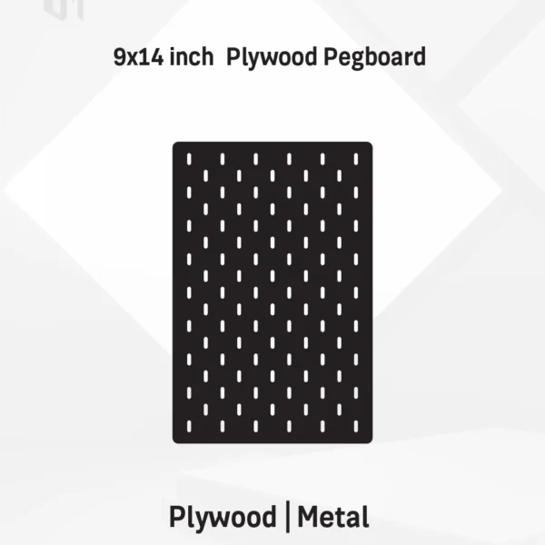 9x14 – Inch Premium Horizontal Aesthetic Pegboard Organizer | Metal or Plywood Build