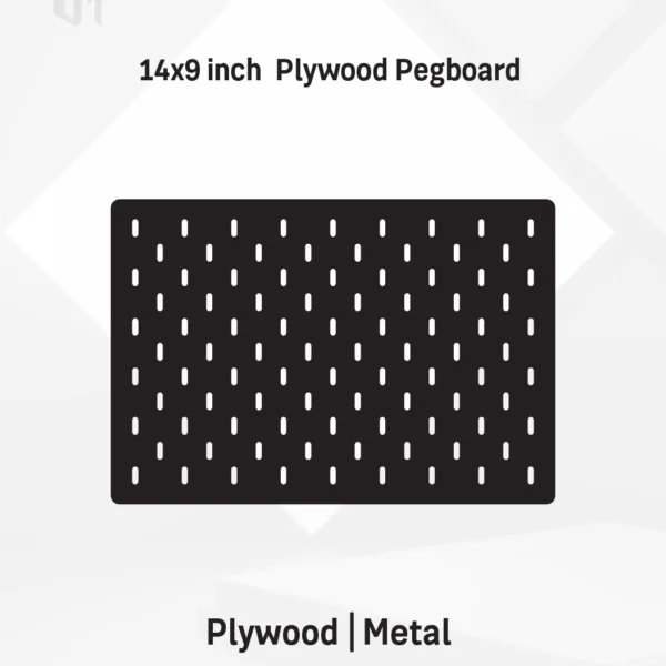 14x9 – Inch Premium Horizontal Aesthetic Pegboard Organizer | Metal or Plywood Build