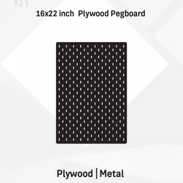 16×22– Inch Premium Modular Wall Pegboard | Metal or Plywood Option