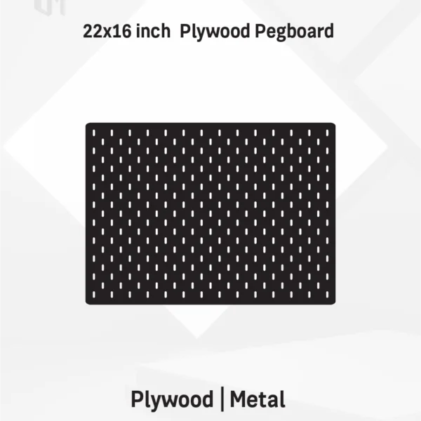 22x16– Inch Premium Modular Wall Pegboard | Metal or Plywood Option