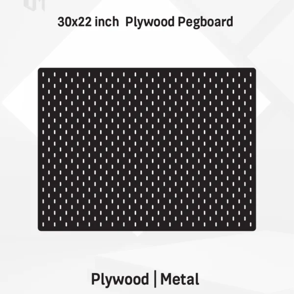 30x22 – Inch Premium Horizontal Aesthetic Pegboard Organizer | Metal or Plywood Option