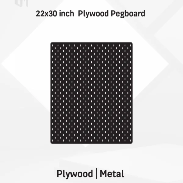 22x30 – Inch Premium Horizontal Aesthetic Pegboard Organizer | Metal or Plywood Build