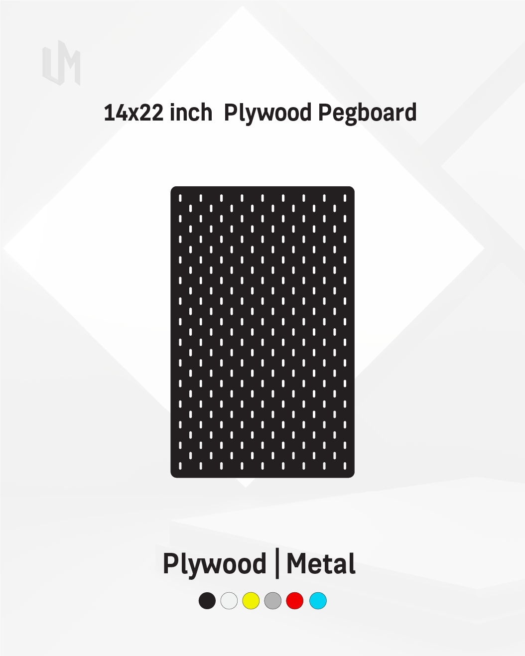 Artboard 1 copy 14×22– Inch Premium Modular Wall Pegboard | Metal or Plywood Option - Image 1
