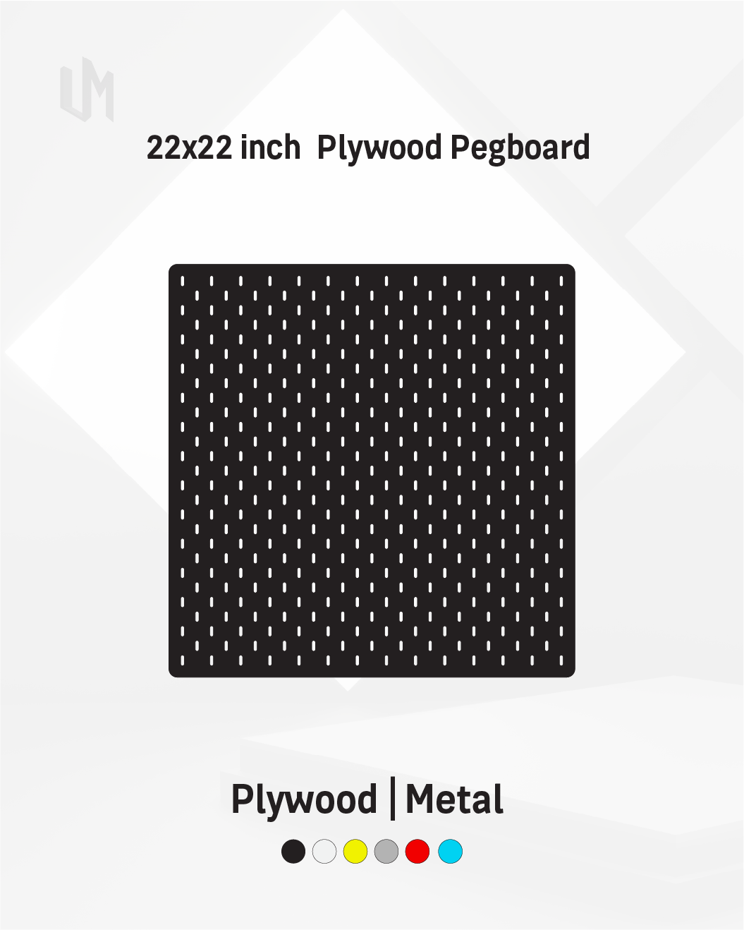 Artboard 1 22×22– Inch Premium Modular Wall Pegboard | Metal or Plywood Option - Image 1