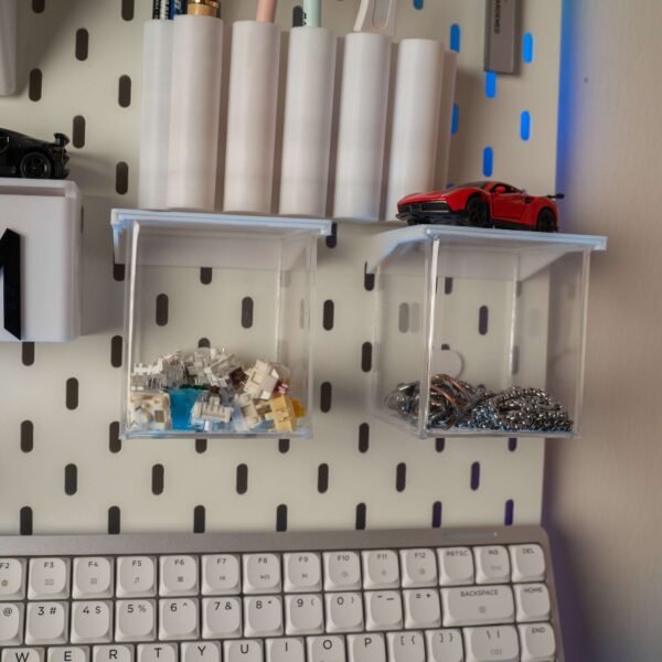 Transparent Storage Jar for Pegboard | Clear Organizer