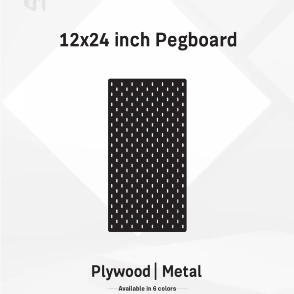 12x24– Inch Premium Modular Wall Pegboard | Metal or Plywood Option