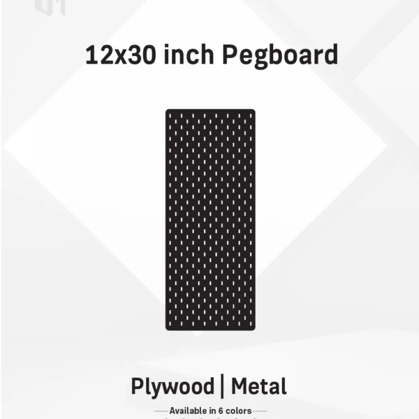 12x30– Inch Vertical Premium Modular Wall Pegboard | Metal or Plywood Option