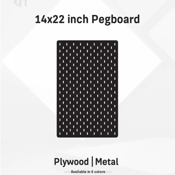 14x22–Inch Vertical Premium Modular Wall Pegboard | Metal or Plywood Option