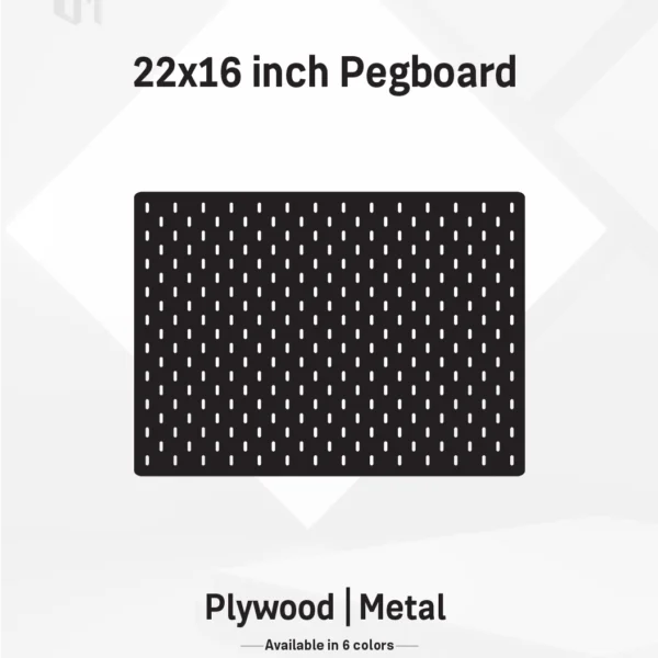 22x16– Inch Premium Modular Wall Pegboard | Metal or Plywood Option