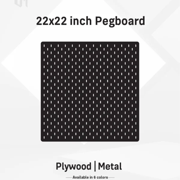 22x22 –Inch  Premium Modular Wall Pegboard | Metal or Plywood Option