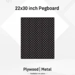 22x30–Inch Vertical Premium Modular Wall Pegboard | Metal or Plywood Option