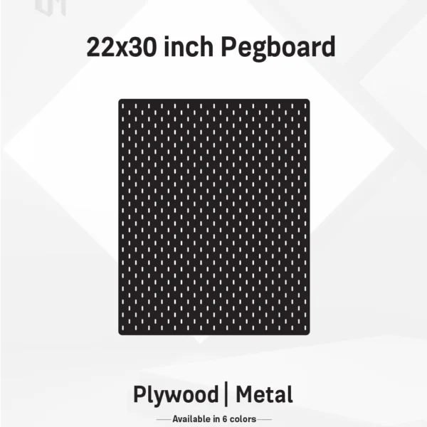 22x30–Inch Vertical Premium Modular Wall Pegboard | Metal or Plywood Option