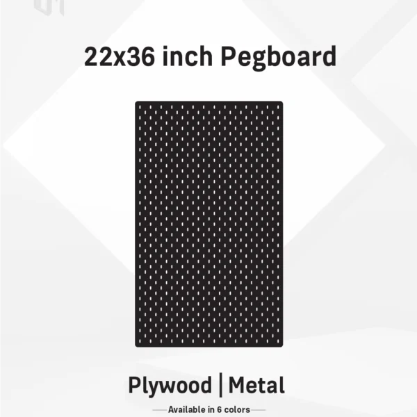 22x36 –Inch Vertical Premium Modular Wall Pegboard | Metal or Plywood Option