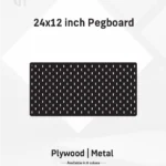 24x12– Inch Premium Modular Wall Pegboard | Metal or Plywood Option