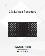24x12– Inch Premium Modular Wall Pegboard | Metal or Plywood Option