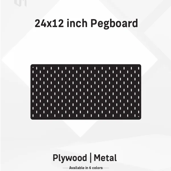24x12– Inch Premium Modular Wall Pegboard | Metal or Plywood Option