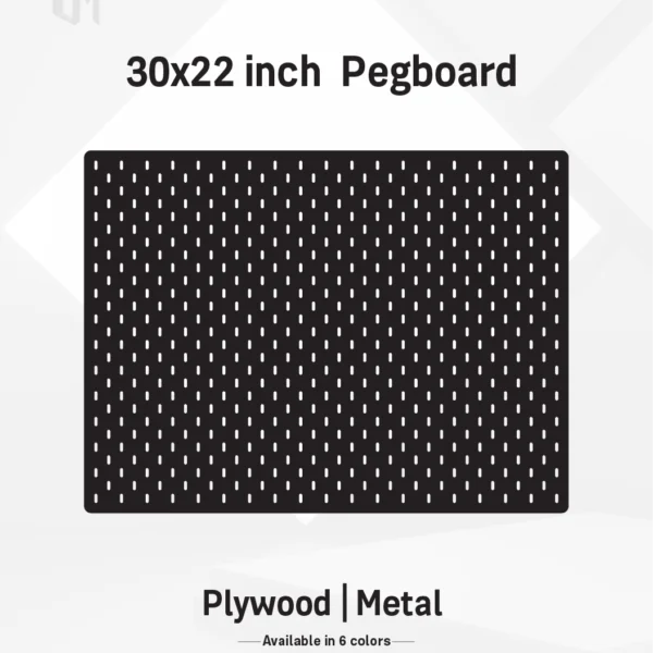 30x22– Inch Premium Modular Wall Pegboard | Metal or Plywood Option