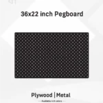 36x22–Inch Horizontal Premium Modular Wall Pegboard | Metal or Plywood Option