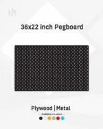 36x22–Inch Horizontal Premium Modular Wall Pegboard | Metal or Plywood Option