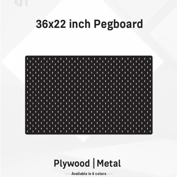 36x22–Inch Horizontal Premium Modular Wall Pegboard | Metal or Plywood Option