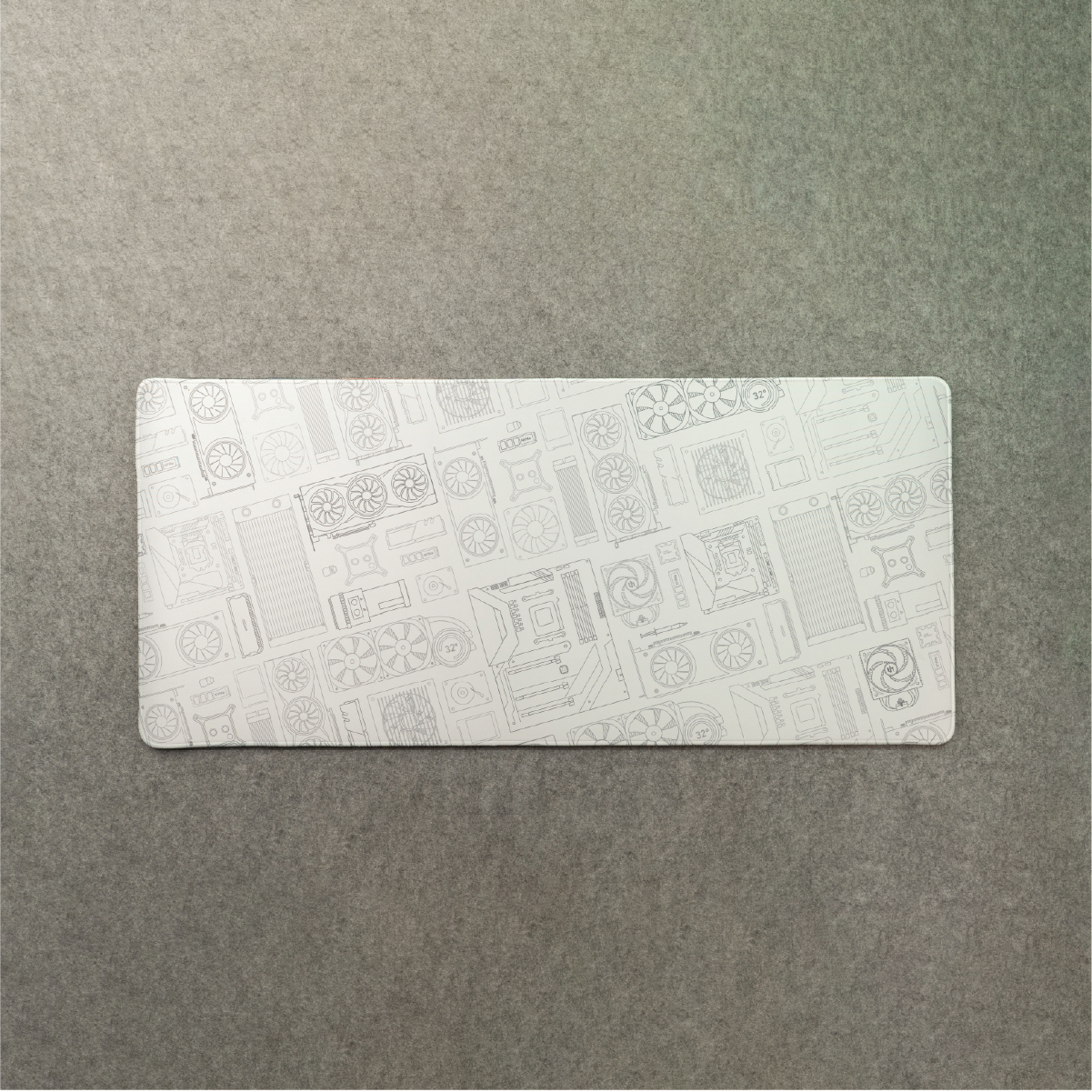 Unipadz (1) 4mm PC Parts Matrix (White) Gaming Mouse Pad ( 900mm X 400mm ) - Image 1