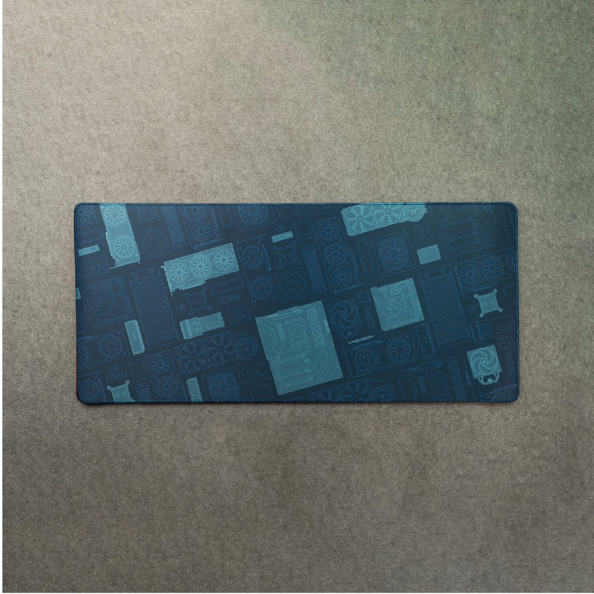 Unipadz (7) 4mm PC Parts Matrix (Blue) Gaming Mouse Pad ( 900mm X 400mm ) - Image 1