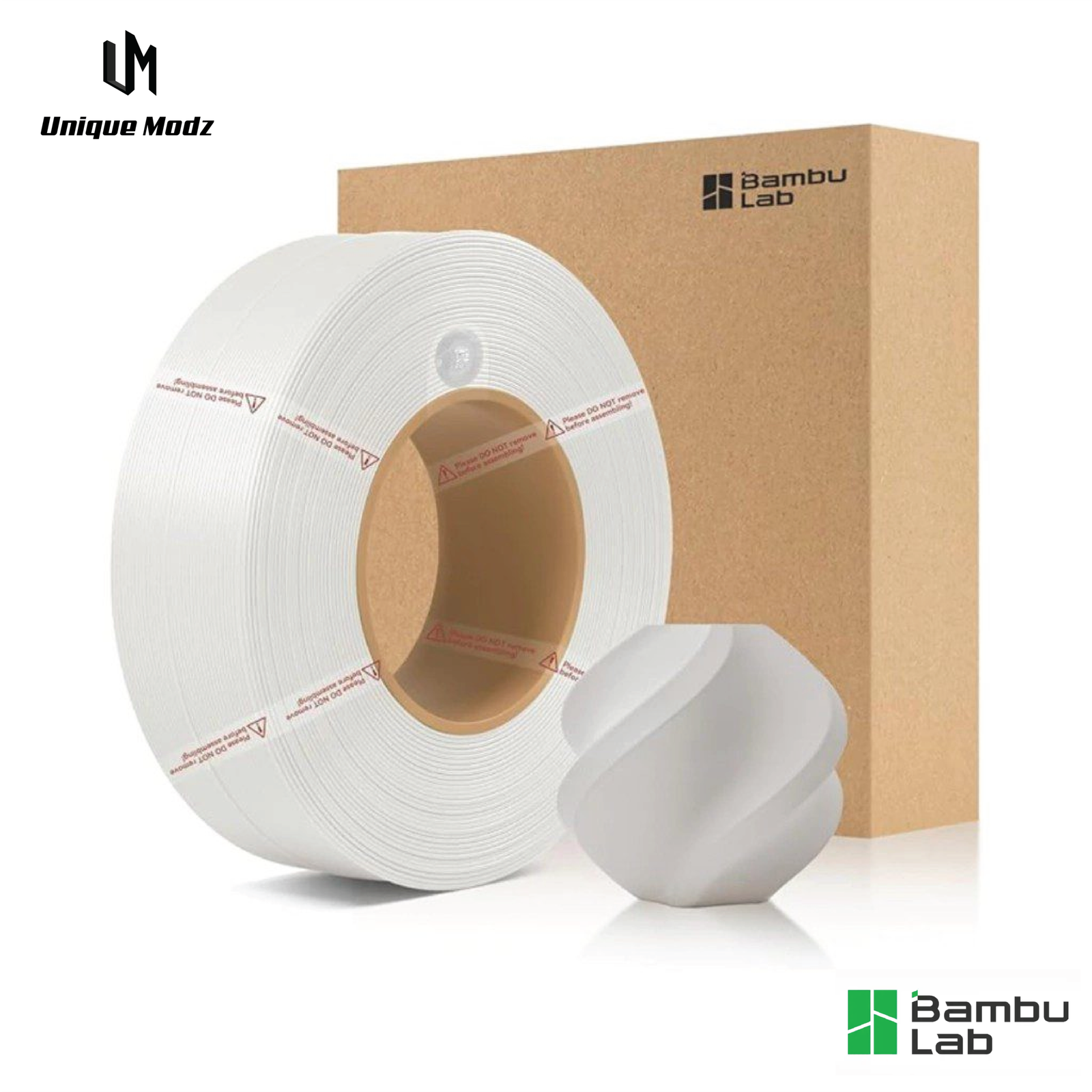 White Jade White Bambu Lab PLA Basic Filament 1.75mm 1kg - Image 1
