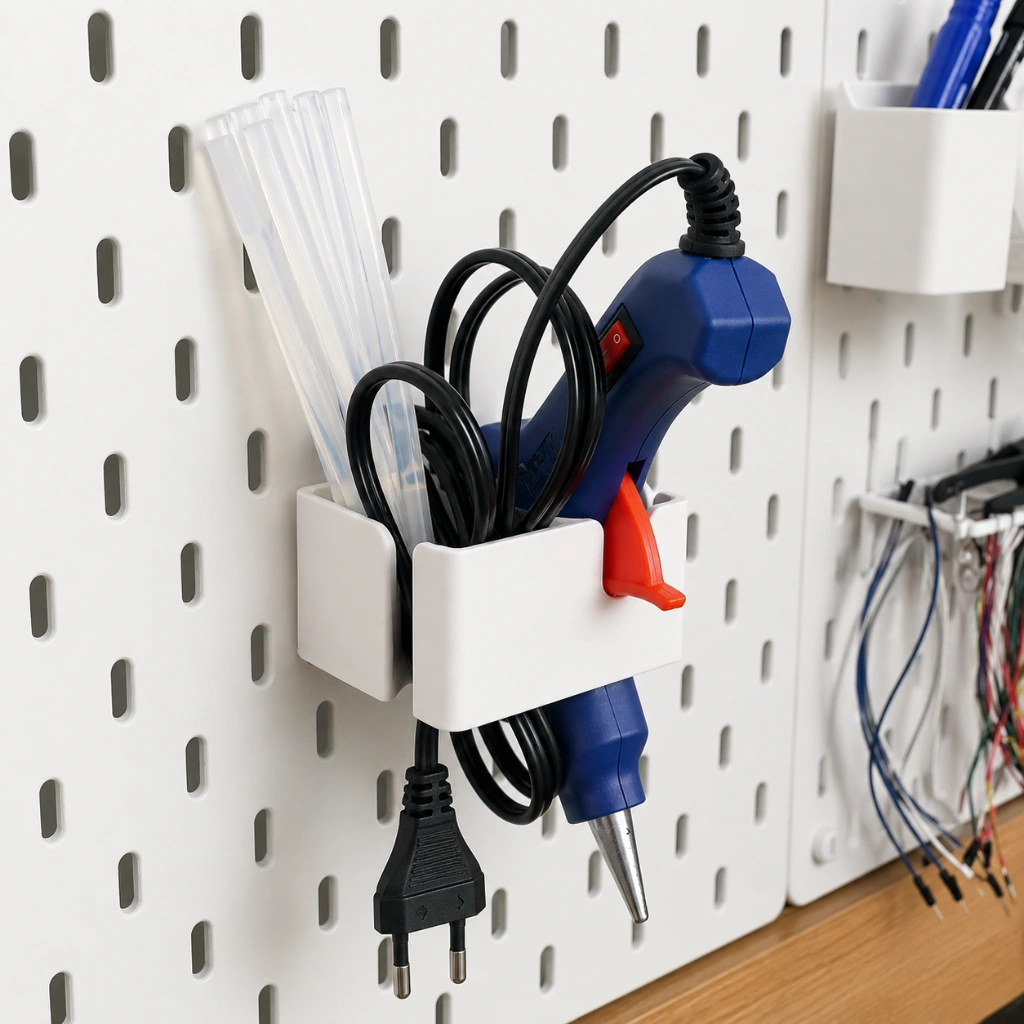 Glue Gun Holder For Pegboard (1) Glue Gun Holder for Pegboard | 3D Printed Pegboard Organizer - Image 1