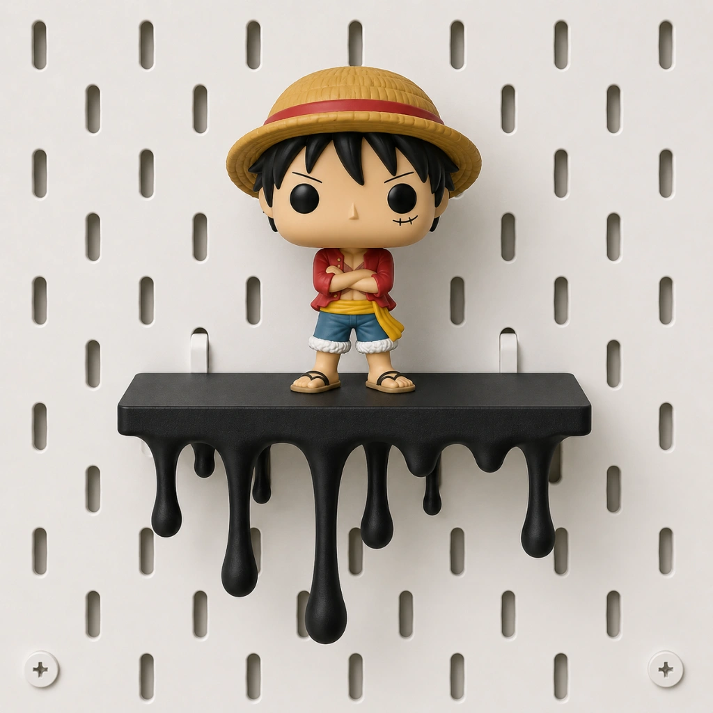 Melting Modern Shelf for pegboard (1) Melting Modern Shelf for Pegboard | Decorative Display Shelf - Image 1
