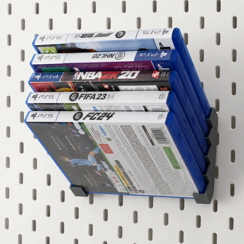 PS5 Games Holder for Pegboard (1) PS5 Games Holder for Pegboard | Game Disc Organizer - Image 1