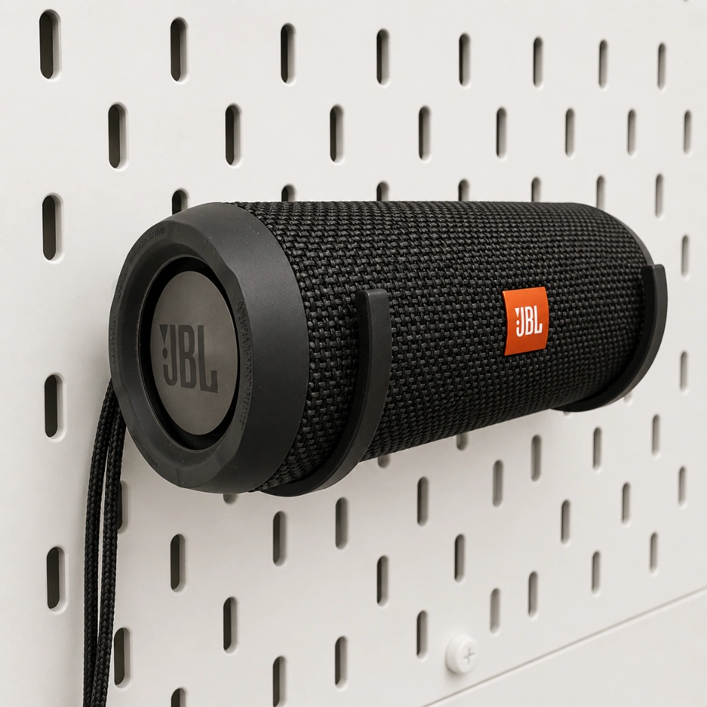 Skadis JBL flip speaker holder for Pegboard (2) JBL Flip Speaker Holder for Pegboard | Speaker Mount - Image 1
