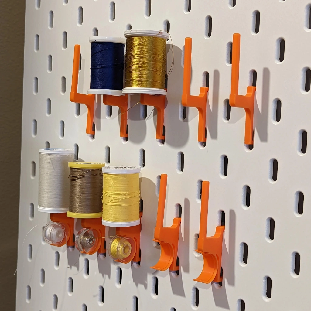 Thread and Bobbin Holder for Pegboard (2) Thread & Bobbin Holder for Pegboard (10 Pcs Set) | Sewing Organizer - Image 1