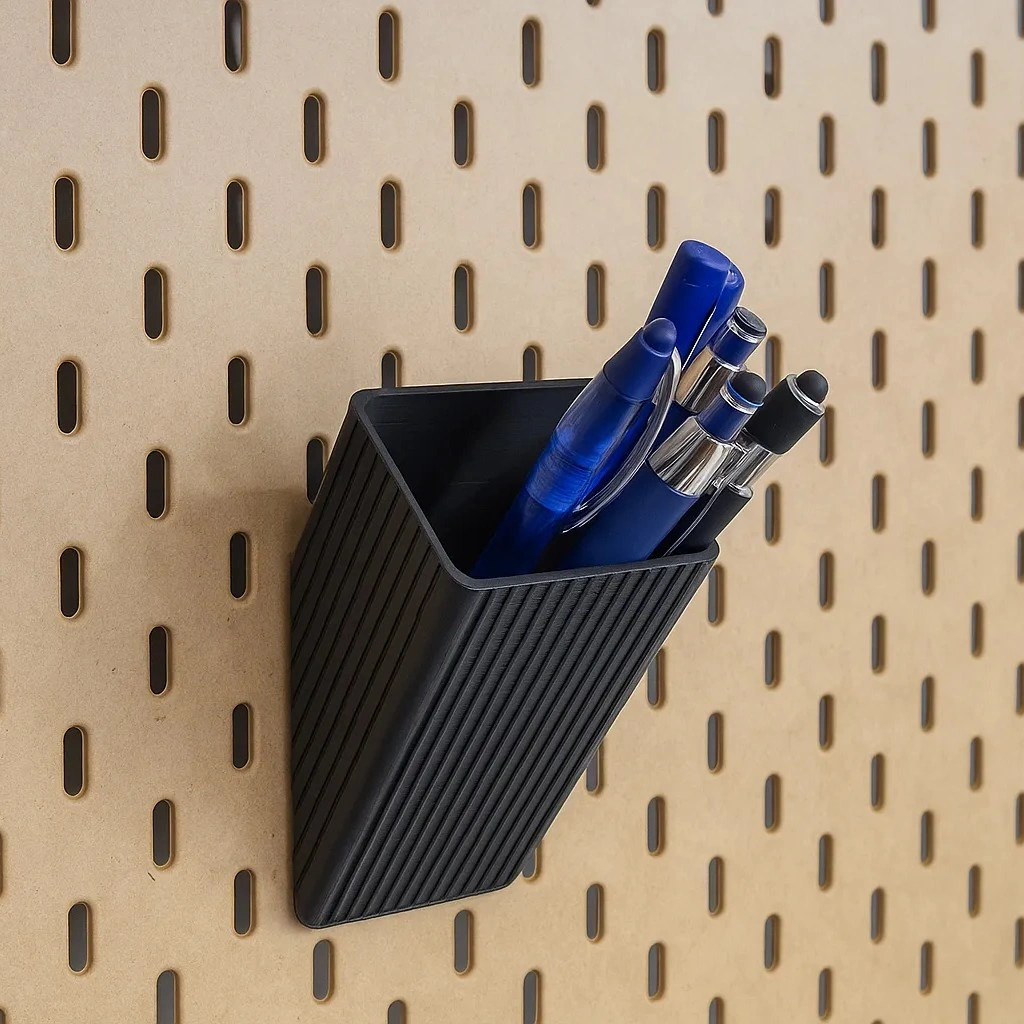 tilted pen holder for Pegboard (2) Tilted Pen Holder for Pegboard | Pegboard Organizer - Image 1