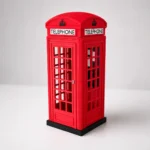 Red British Telephone Booth Miniature