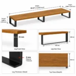RIVO Monitor Riser – 1000mm Wide Wooden Dual Monitor Stand - Image 5