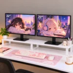 RIVO Monitor Riser – 1000mm Wide Wooden Dual Monitor Stand - Image 3