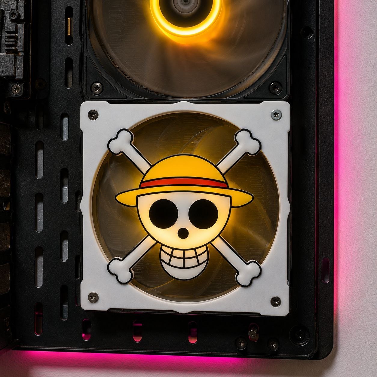 photo_2_2026-09-04_14-42-00 One Piece Inspired Straw Hat 120mm PC Fan Grill For PC - Image 1